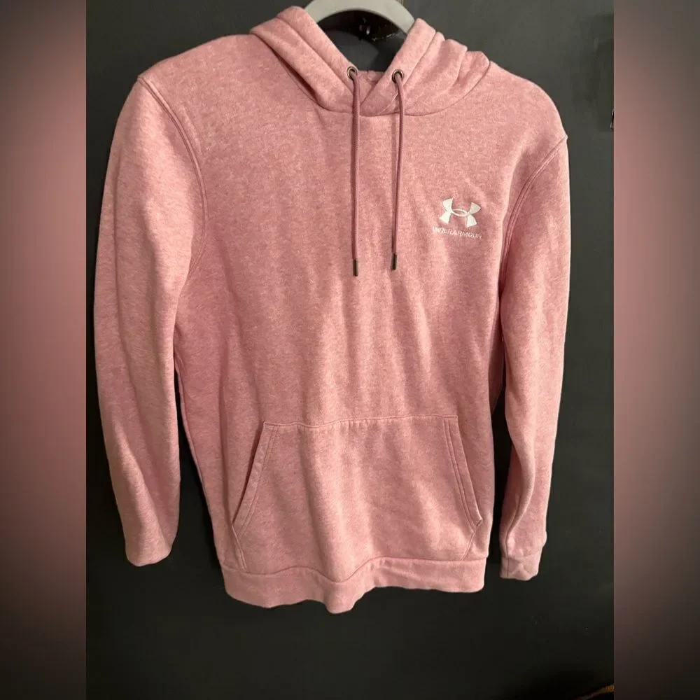 Under Armour Pink Men's Fleece Hoodie Size Small UA Icon